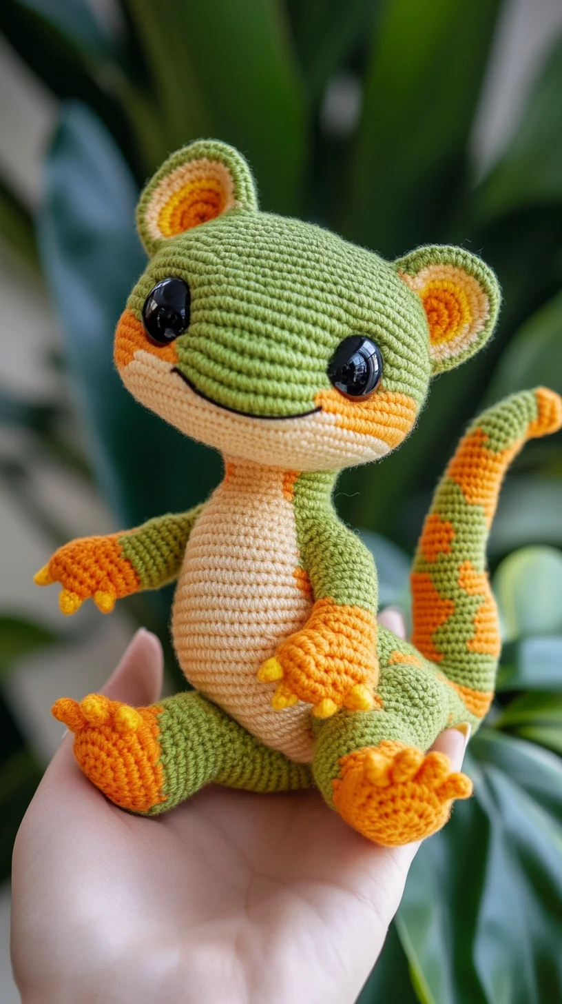 Adorable Amigurumi: Bring Joy with This Playful Green Creature