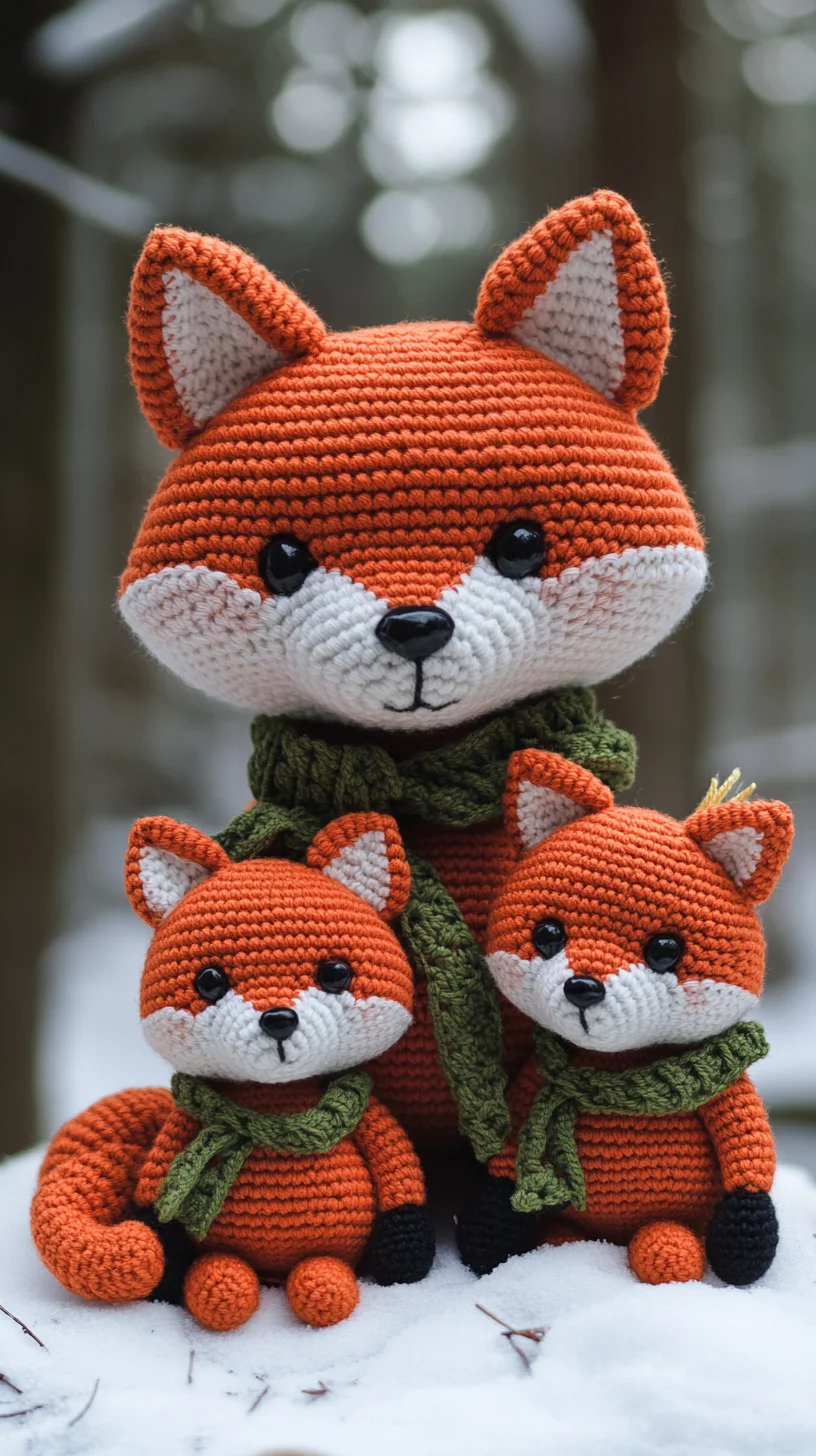 Adorable Crochet Fox Family: Handmade Cuteness for All Ages