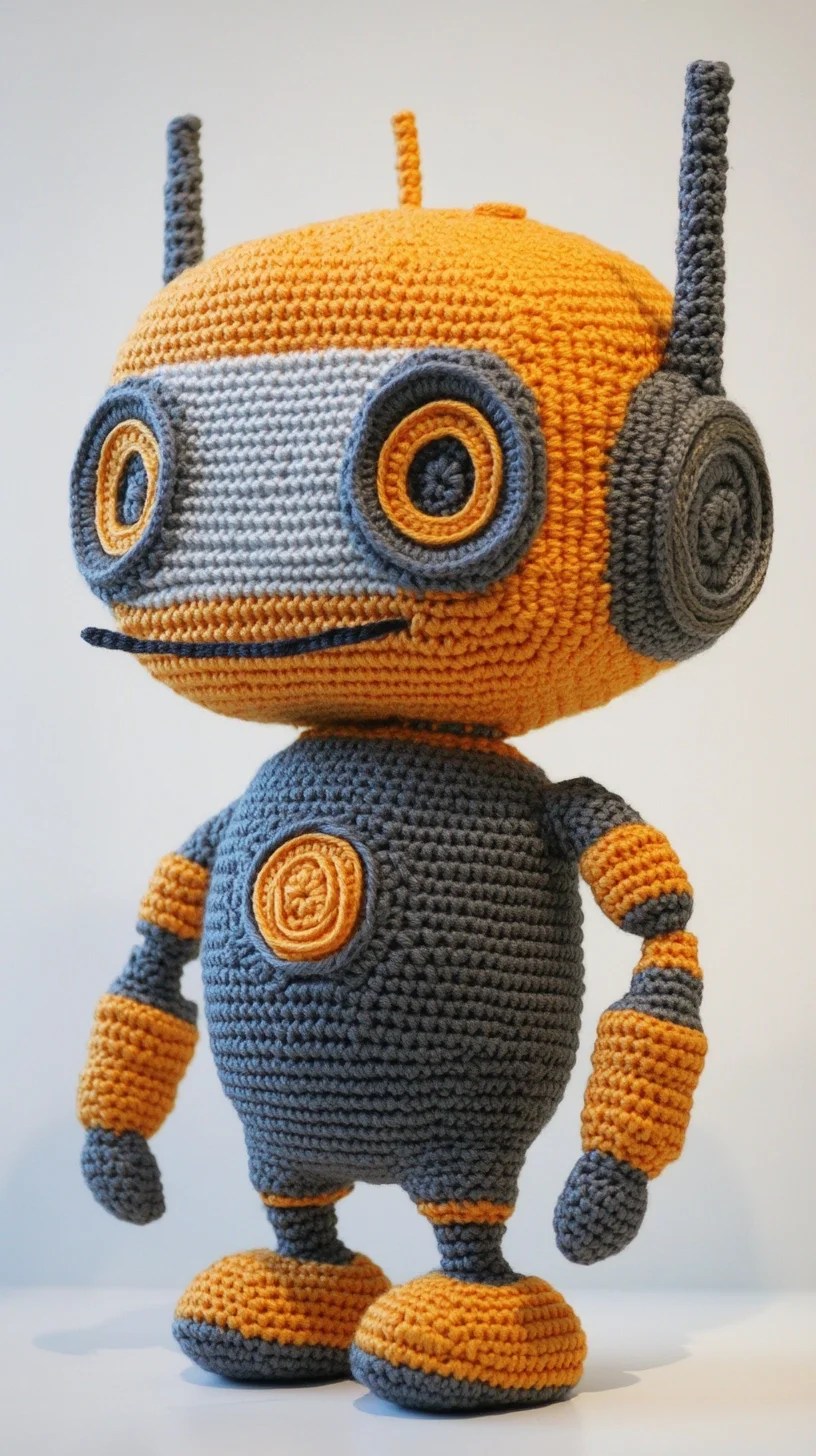 Adorable Crochet Robot: A Whimsical Touch for Any Playful Space!