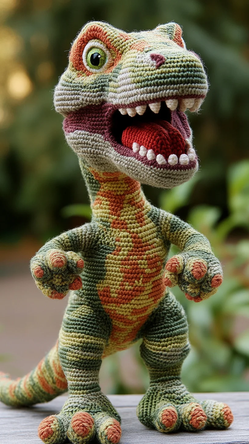 Adorable Crochet T-Rex: A Witty Blend of Color and Cuteness