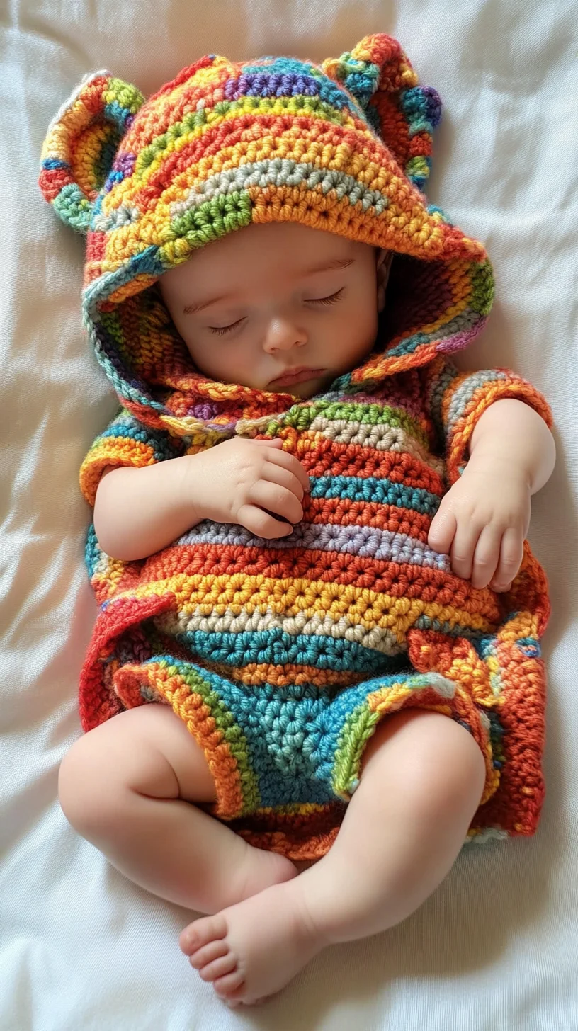 Adorable Handmade Crochet Baby Outfit: A Burst of Color and Cuteness!