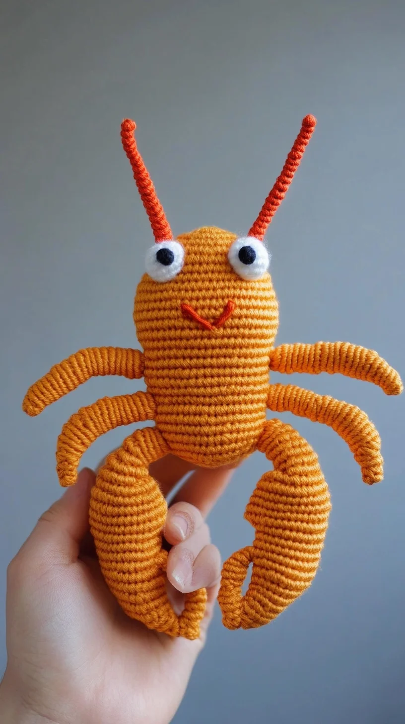 Adorable Orange Crochet Lobster: A Fun and Unique Amigurumi Delight