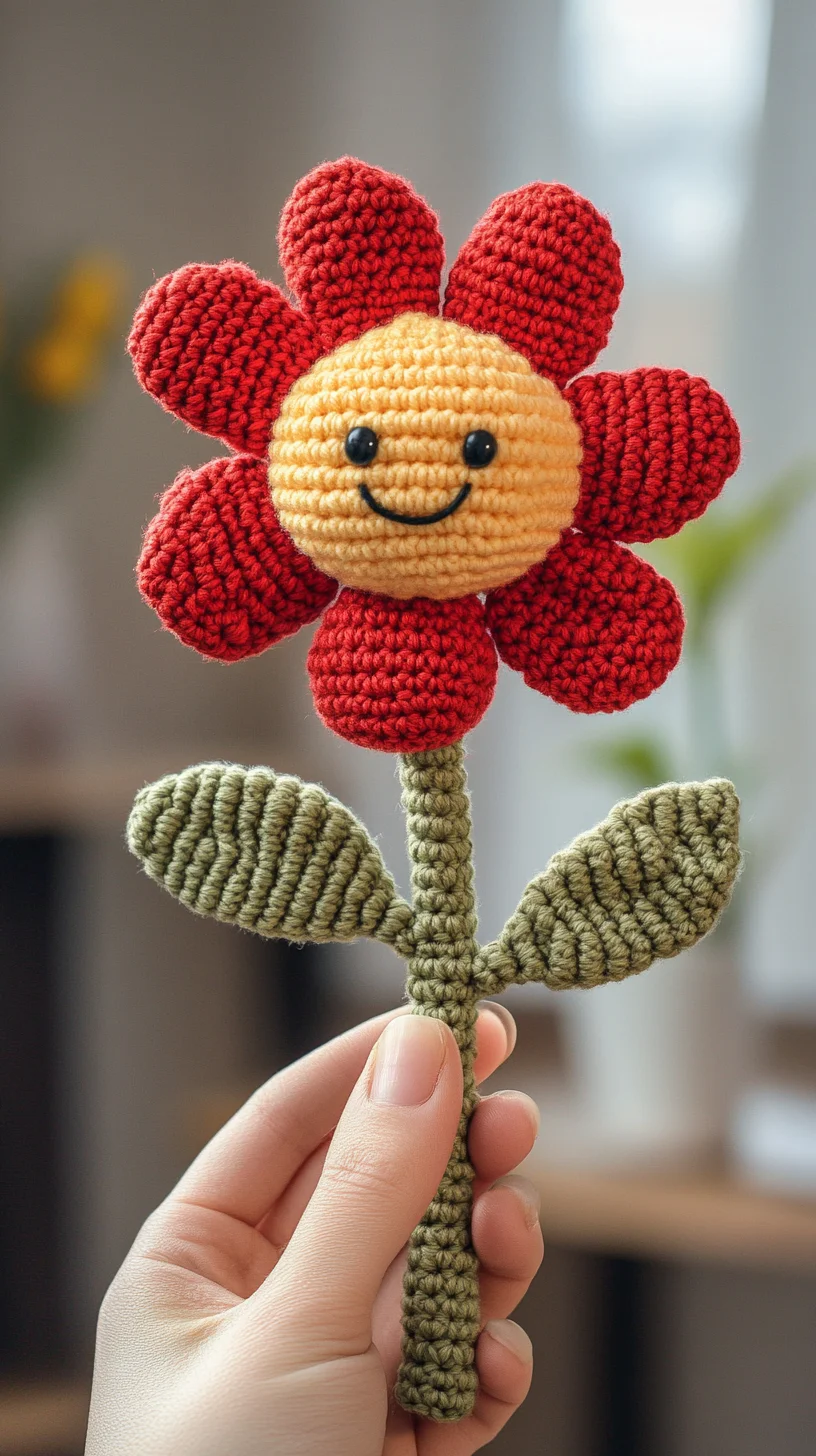 Brighten Your Day with a Cheerful Crochet Flower Decoration