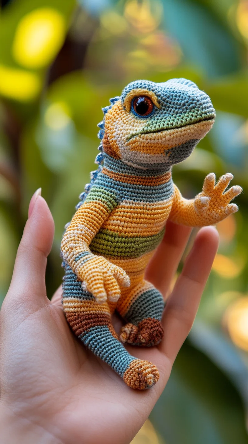Bring Color to Life: Adorable Crocheted Lizard Toy for Every Occasion!