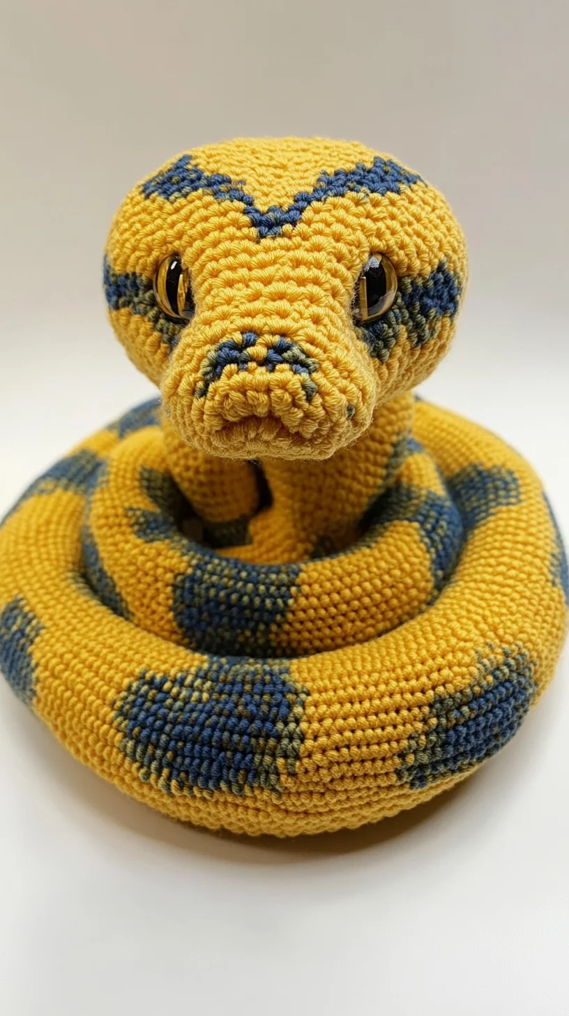 Captivating Crochet: Create a Charming Yellow and Blue Snake Plushie