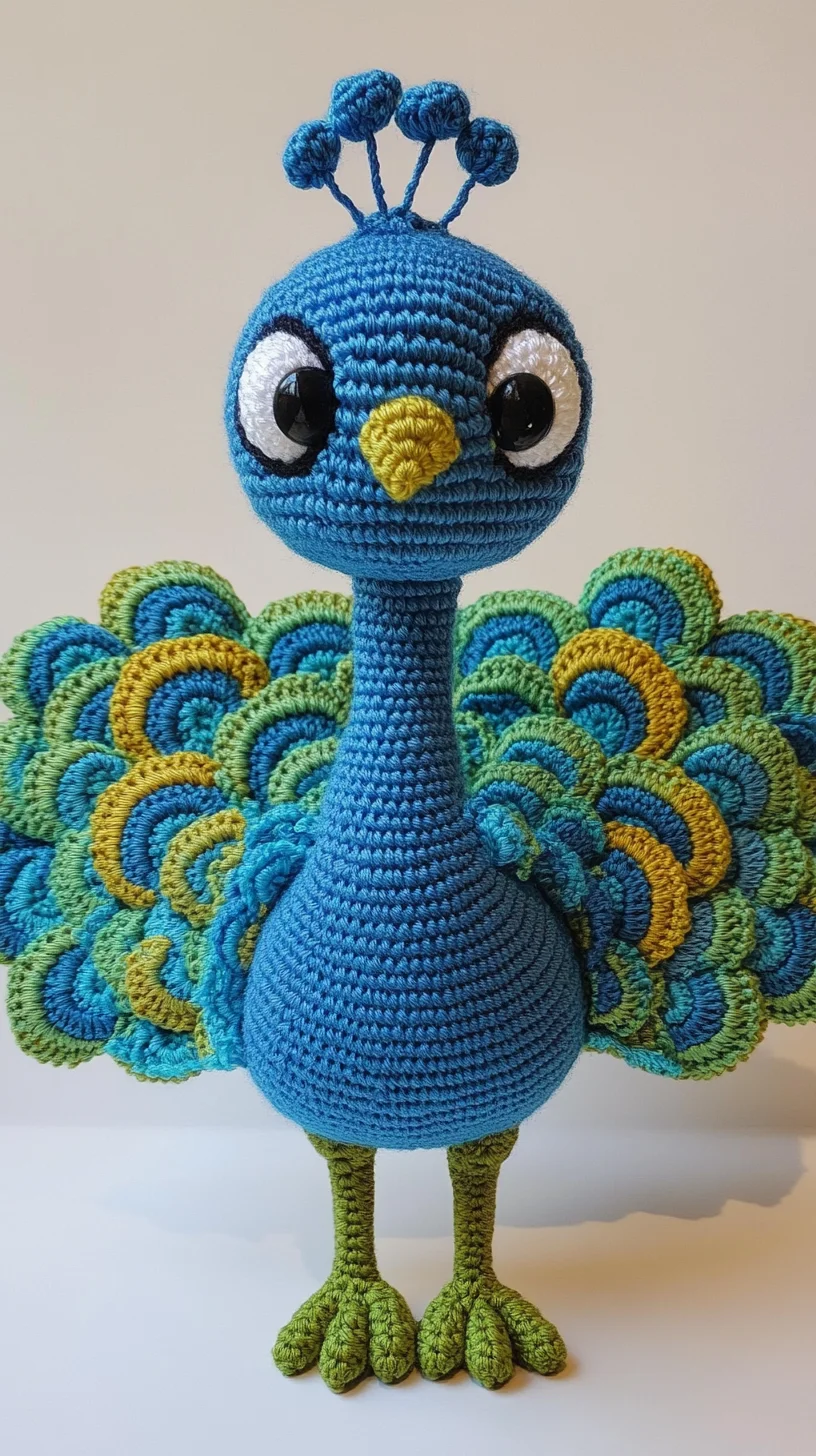 Capture Whimsy with this Adorable Crocheted Peacock Plushie