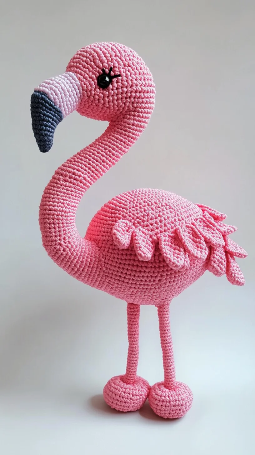 Charming Crochet Flamingo: A Fun and Whimsical Home Décor Accent