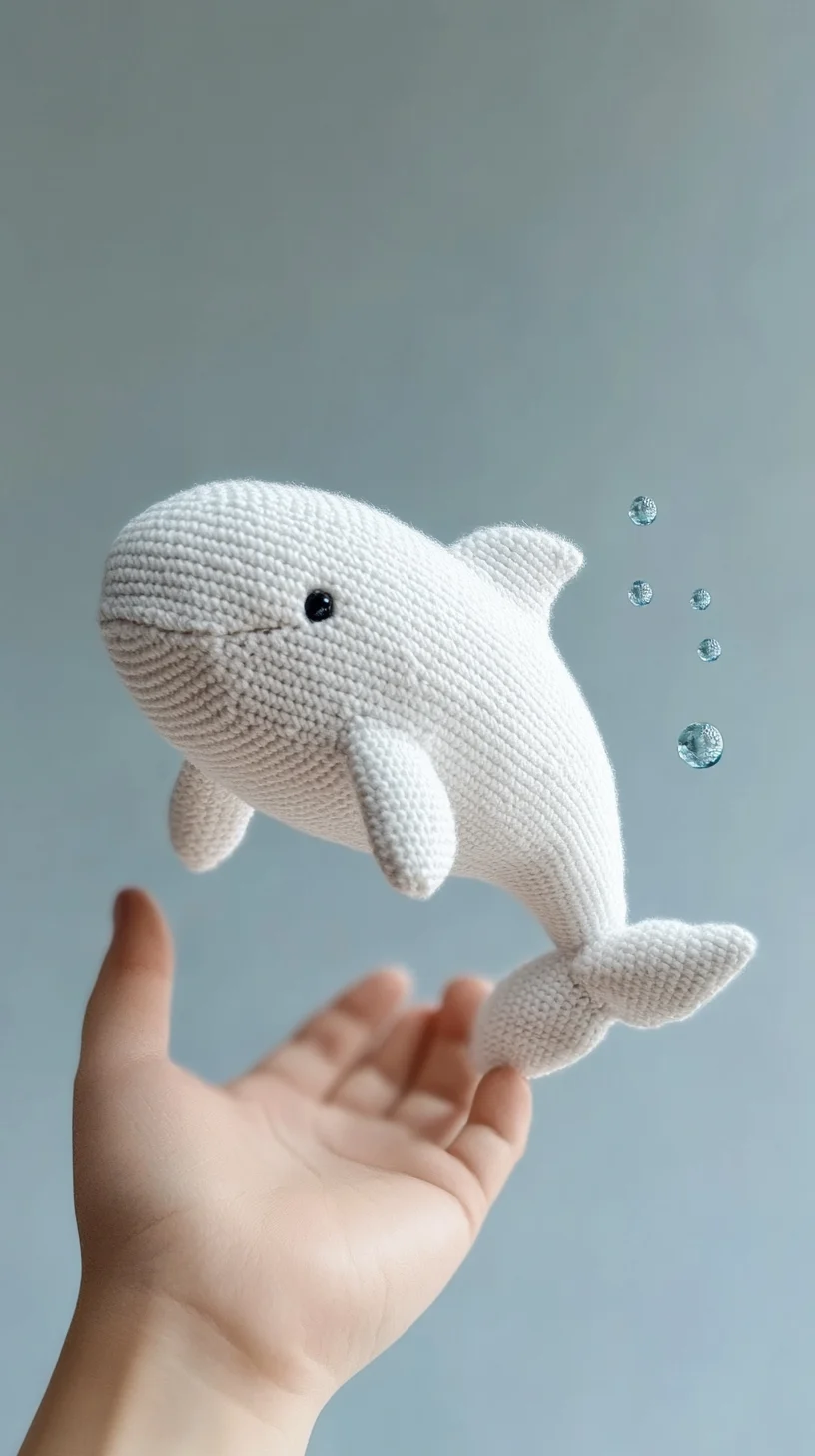 Charming Crochet: Whimsical White Dolphin for Cozy Decor or Gift-Giving