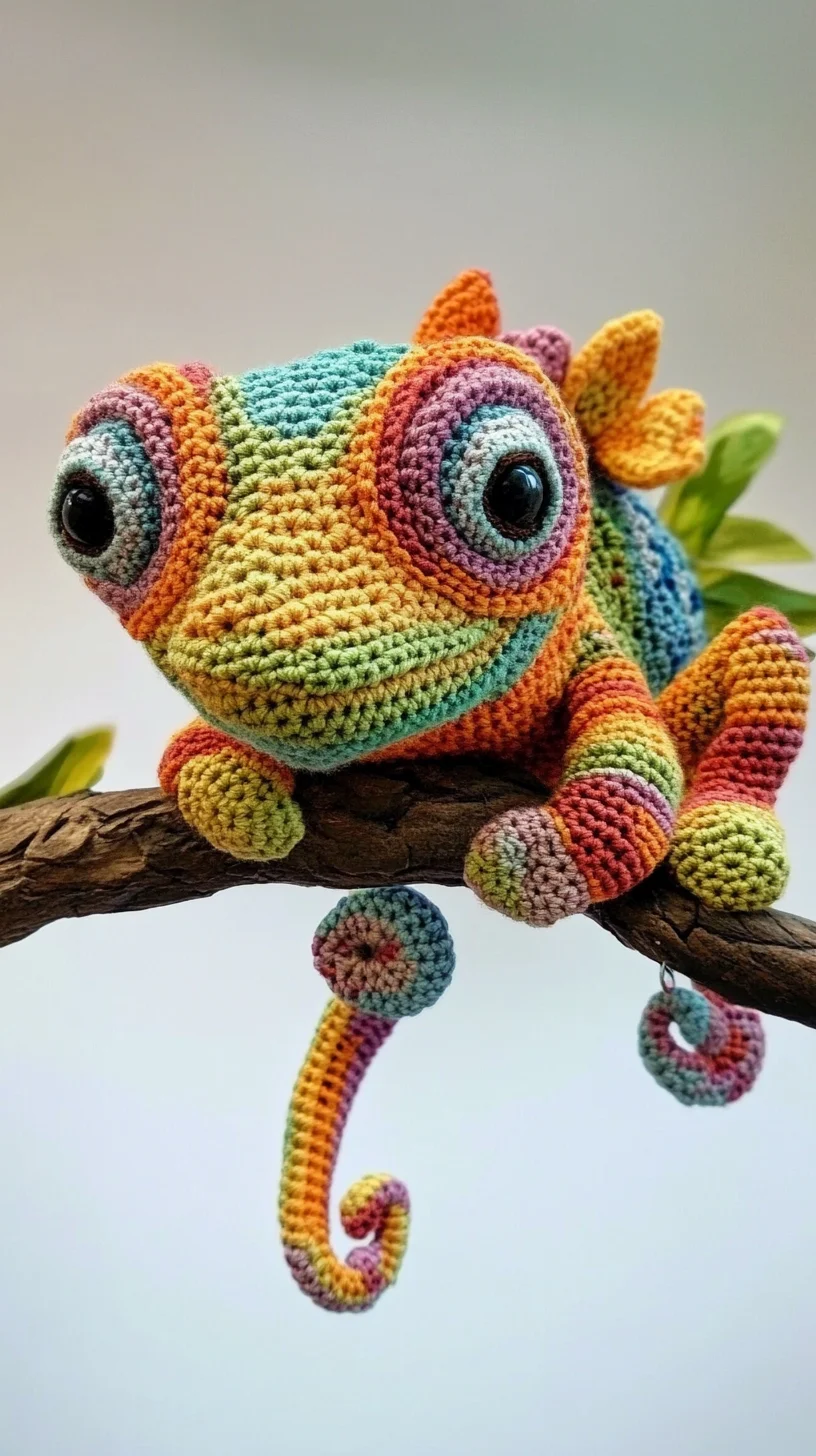 Colorful and Charismatic: Crochet Chameleon Charm for Your Home Decor
