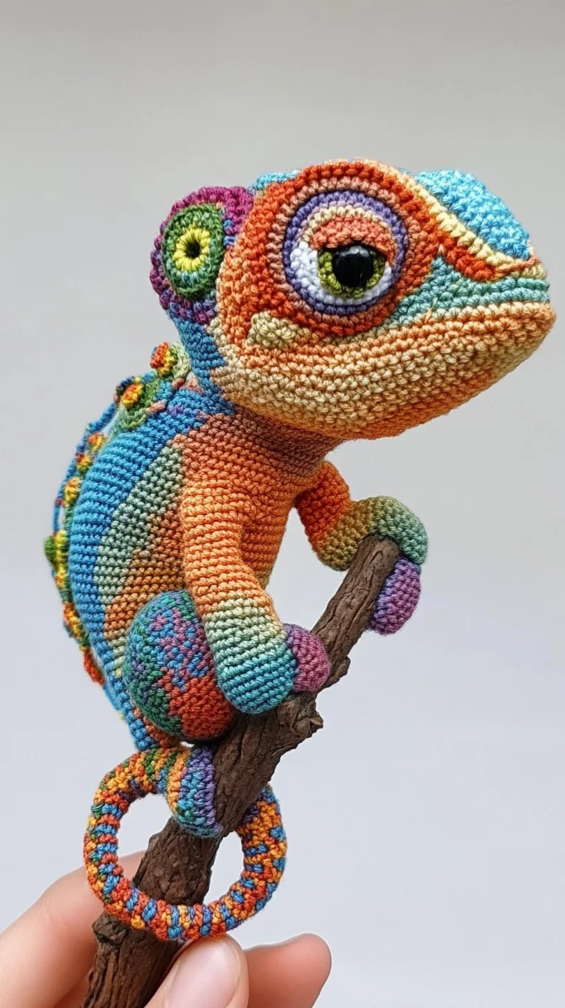 Colorful Crochet Chameleon: A Whimsical Touch for Any Space