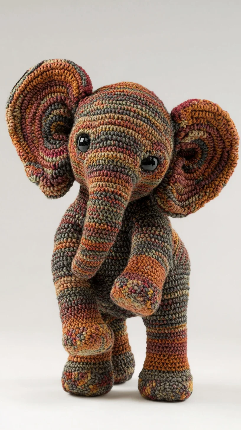 Cozy Crochet: Adorable Elephant Toy That Adds Colorful Charm to Any Space