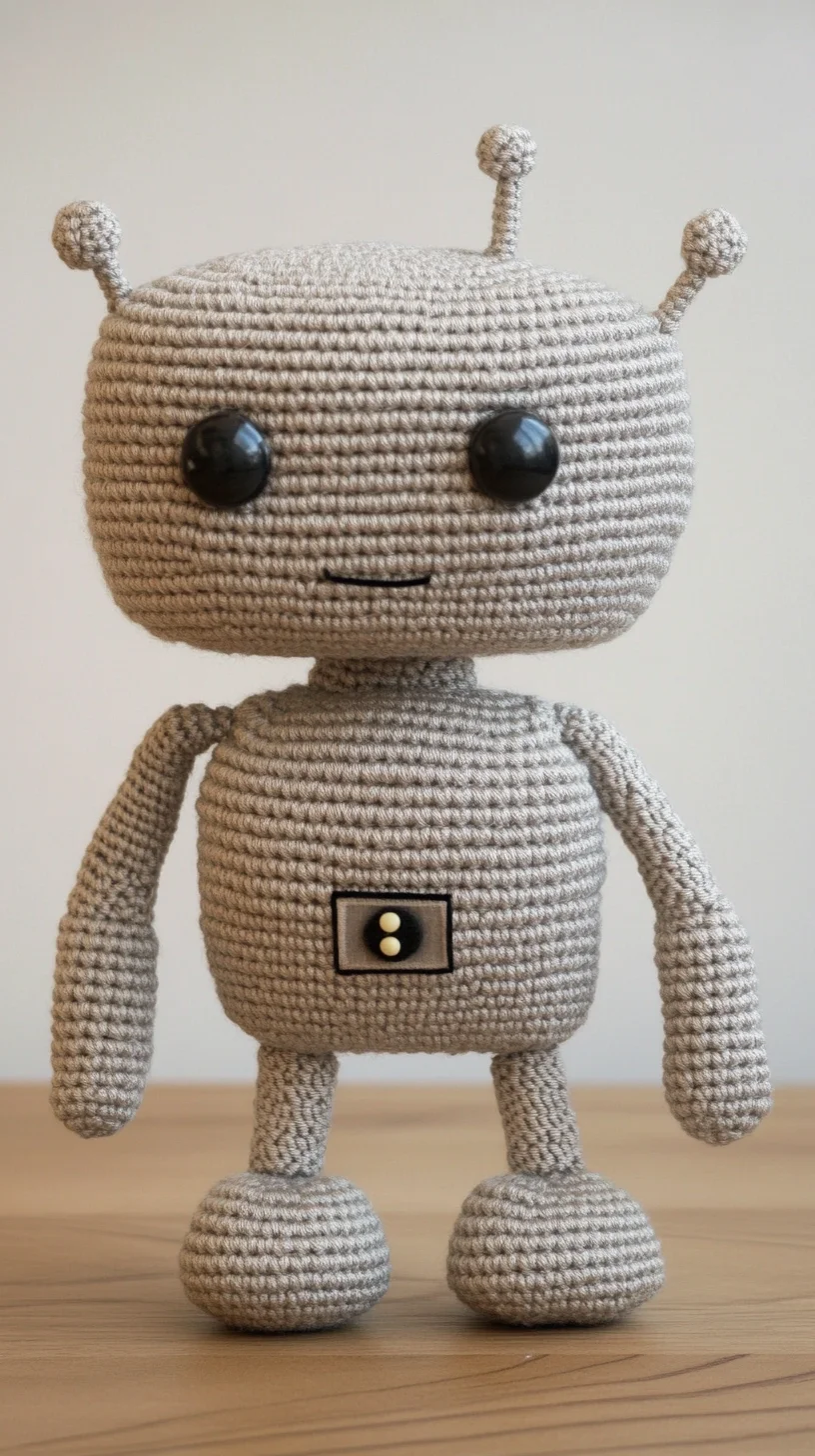 Cozy Crochet Robot: Whimsical Companion for Craft Lovers
