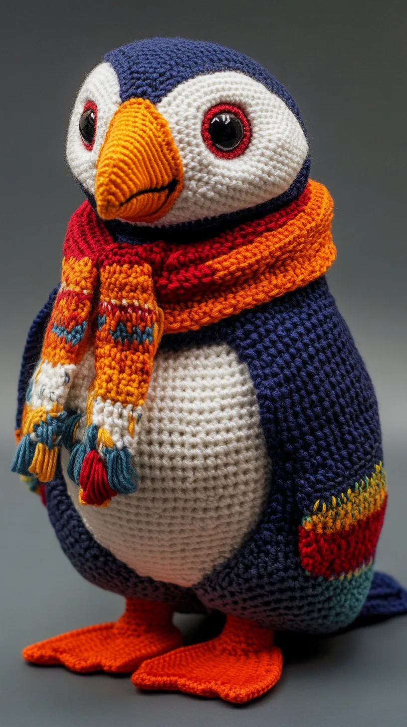 Cozy Up with this Adorable Crocheted Penguin Complete with a Scarf!