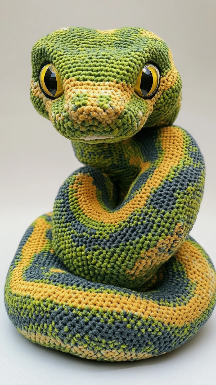 Cozy Up Your Space with This Adorable Crocheted Snake Decoration