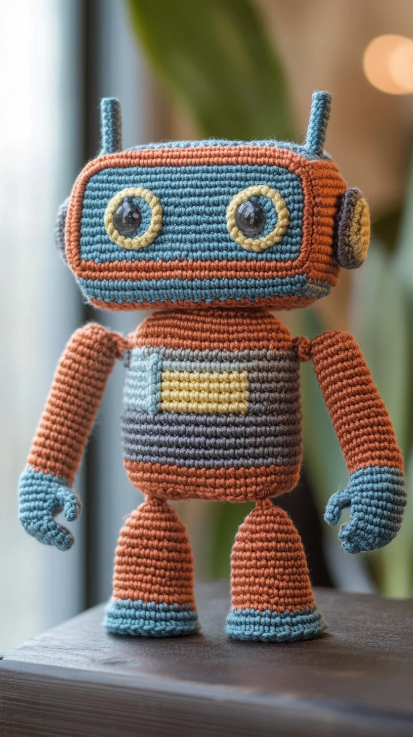 Crafting Cuteness: Meet Your New Favorite Amigurumi Robot Buddy!