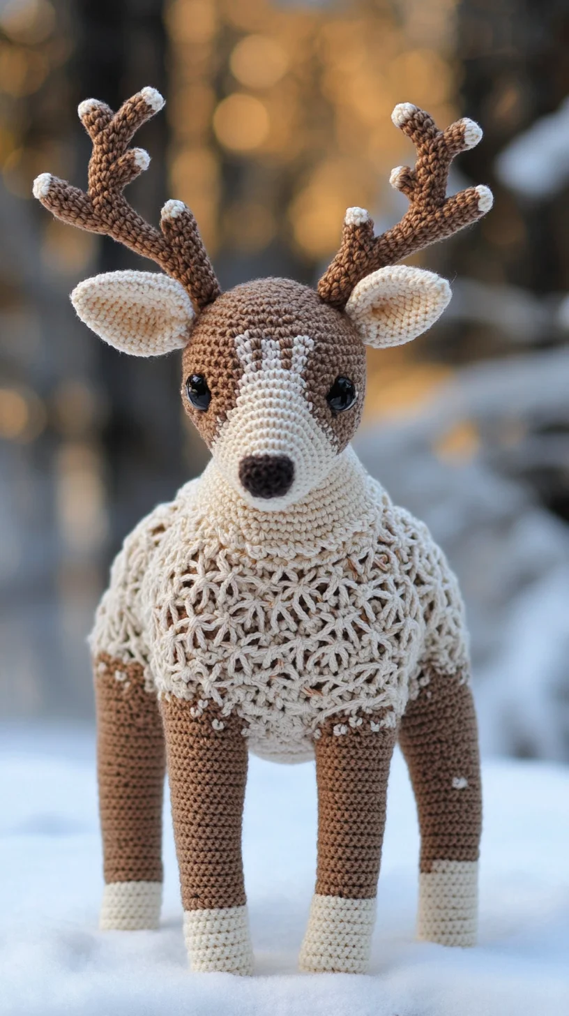 Crochet Charm: Adorable Deer Plush for Cozy Home Decor