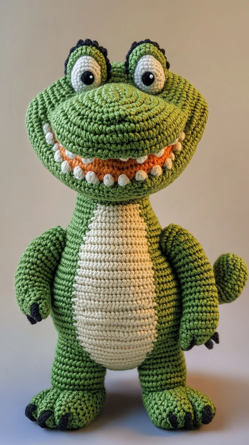 Crocheted Charm: Adorable Dinosaur Plush for All Ages!