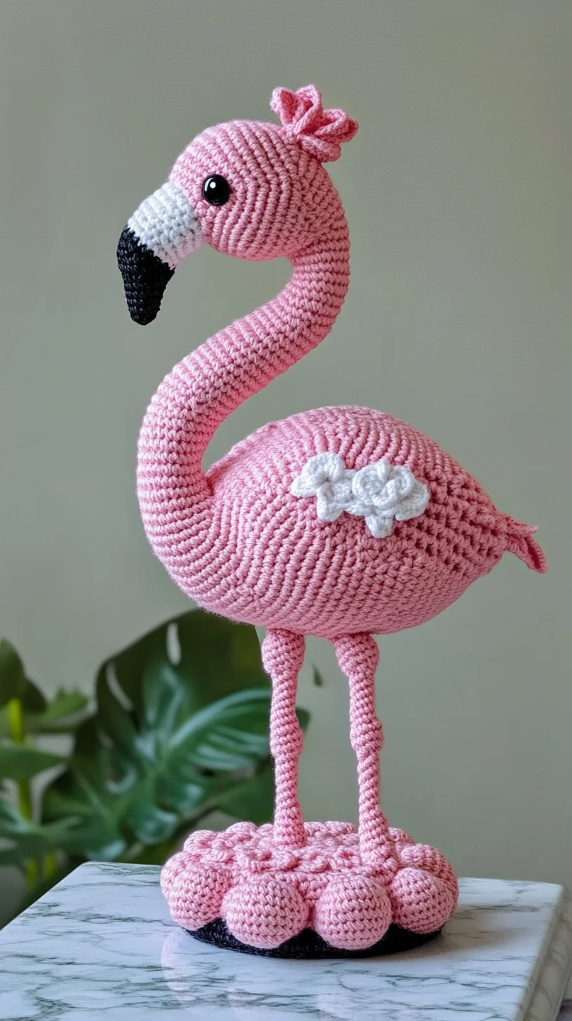 Crocheted Flamingo: A Playful Charm for Your Home Decor