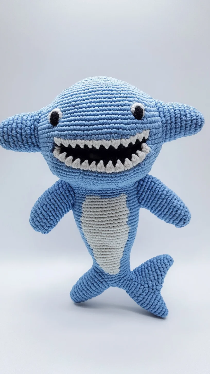 Dive into Cuteness: Adorable Crocheted Shark Plushie Perfect for All Ages
