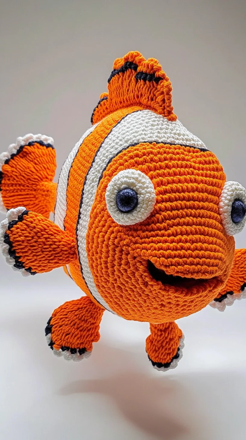 Dive into Whimsy with this Adorable Crochet Clownfish Toy!
