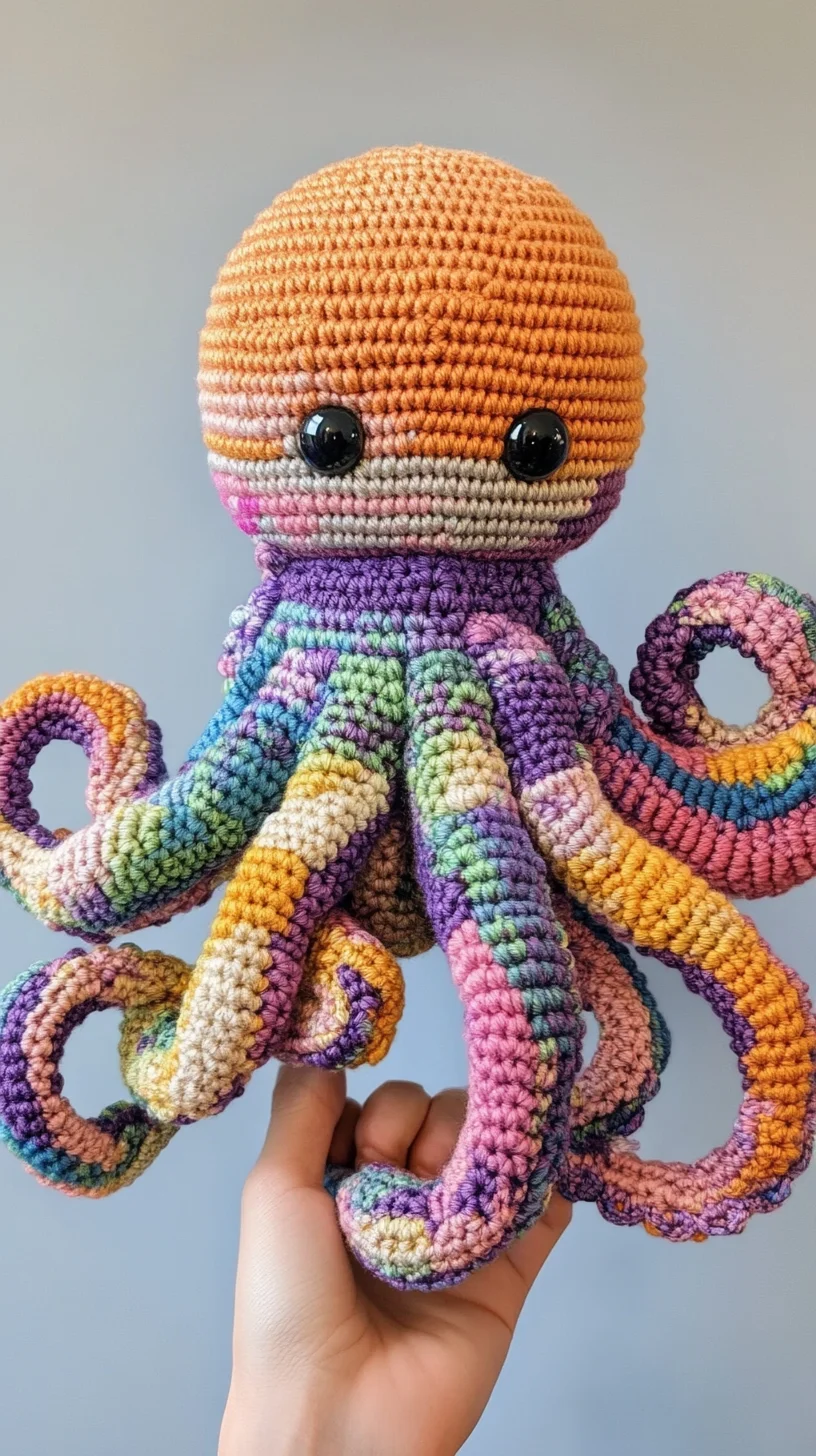 Embrace Playfulness with this Colorful Crochet Octopus Charm!