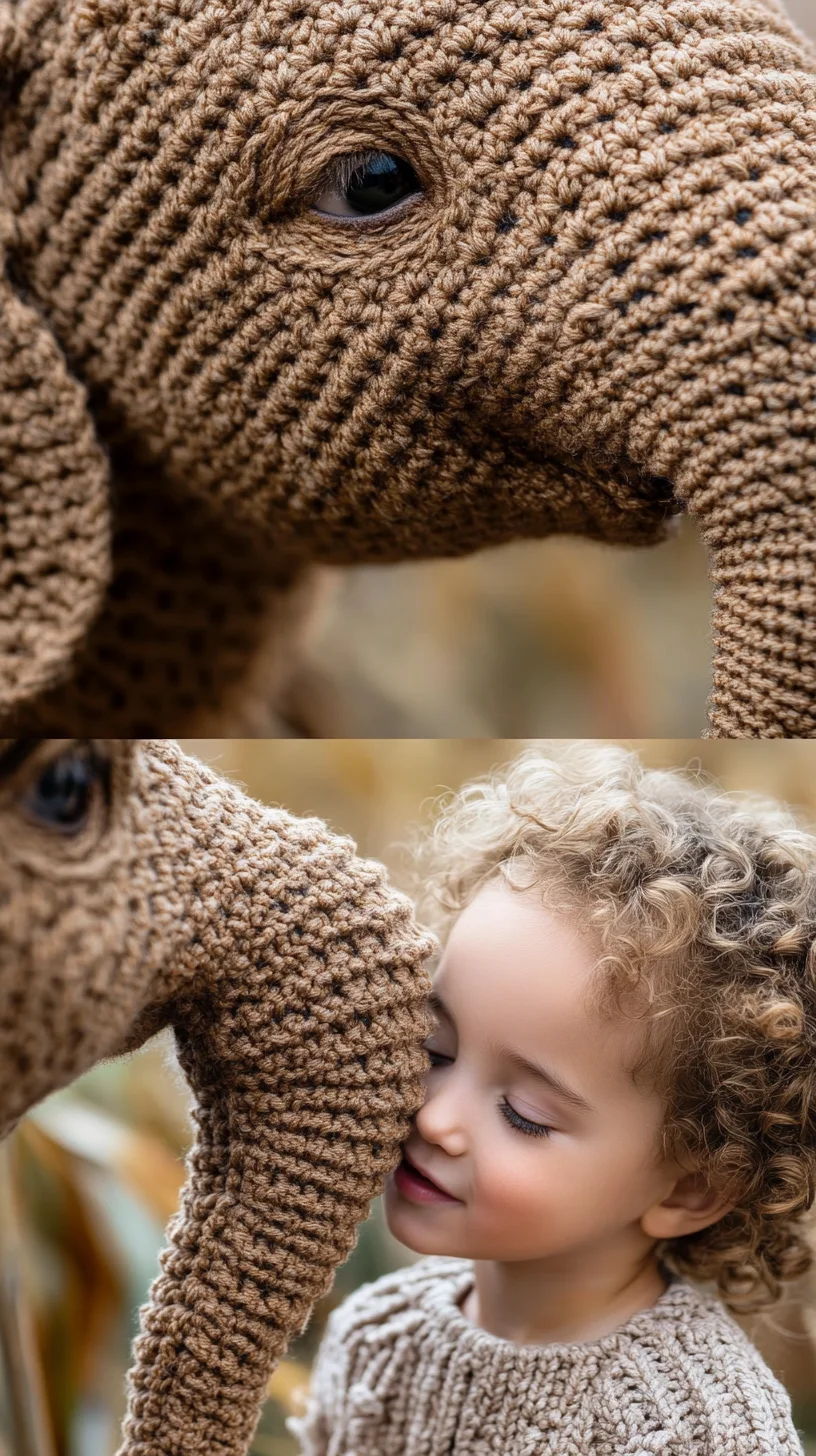 Embrace Whimsy: Adorable Knitted Elephant Companion for Kids