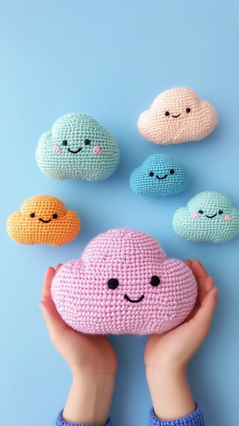 Snuggle Up to Adorable Handmade Crocheted Cloud Friends for Cozy Vibes!