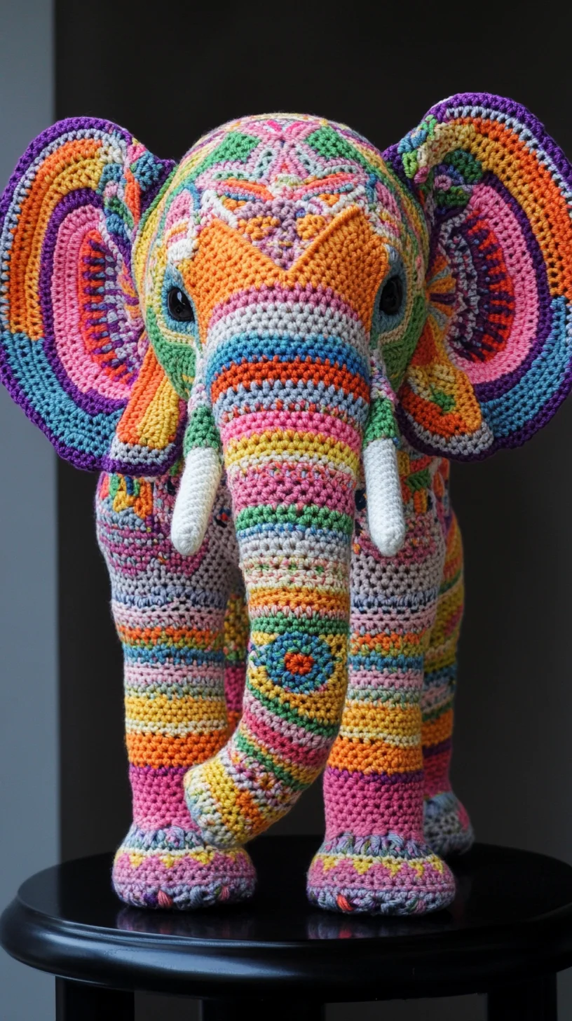 Vibrant Crochet Elephant: A Whimsical Touch for Your Home Decor