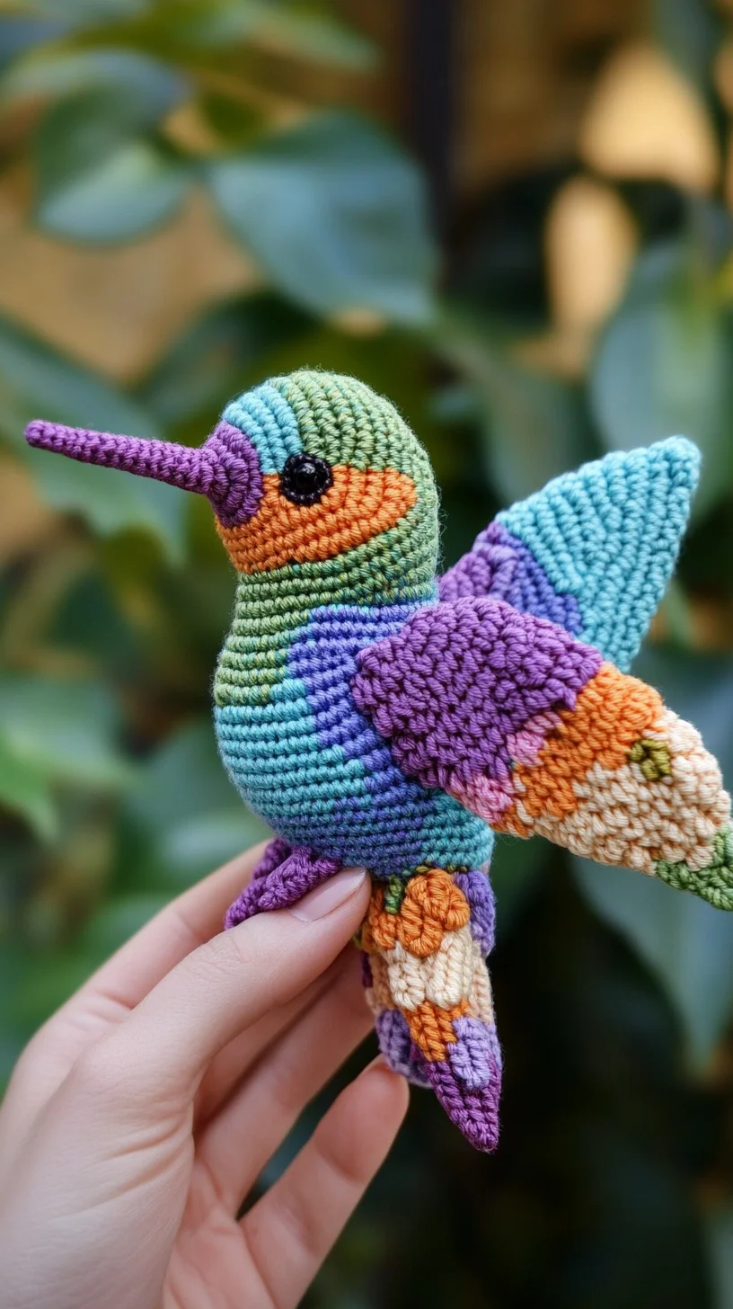Vibrant Crochet Hummingbird: A Colorful Touch to Your Home Decor