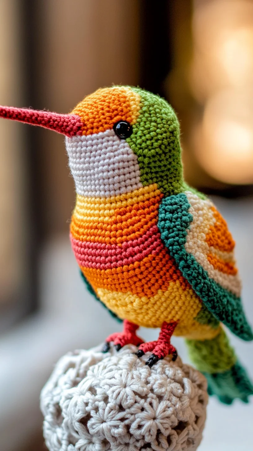 Vibrant Crochet Hummingbird: A Whimsical Touch for Any Space