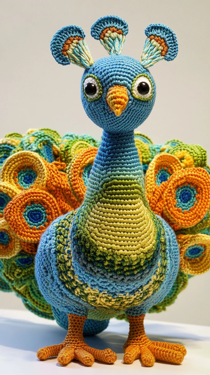 Vibrant Crochet Peacock: A Colorful Touch for Your Home Decor
