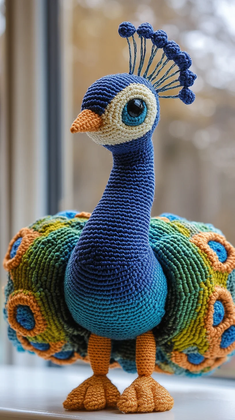Vibrant Crochet Peacock: A Whimsical Centerpiece for Any Space