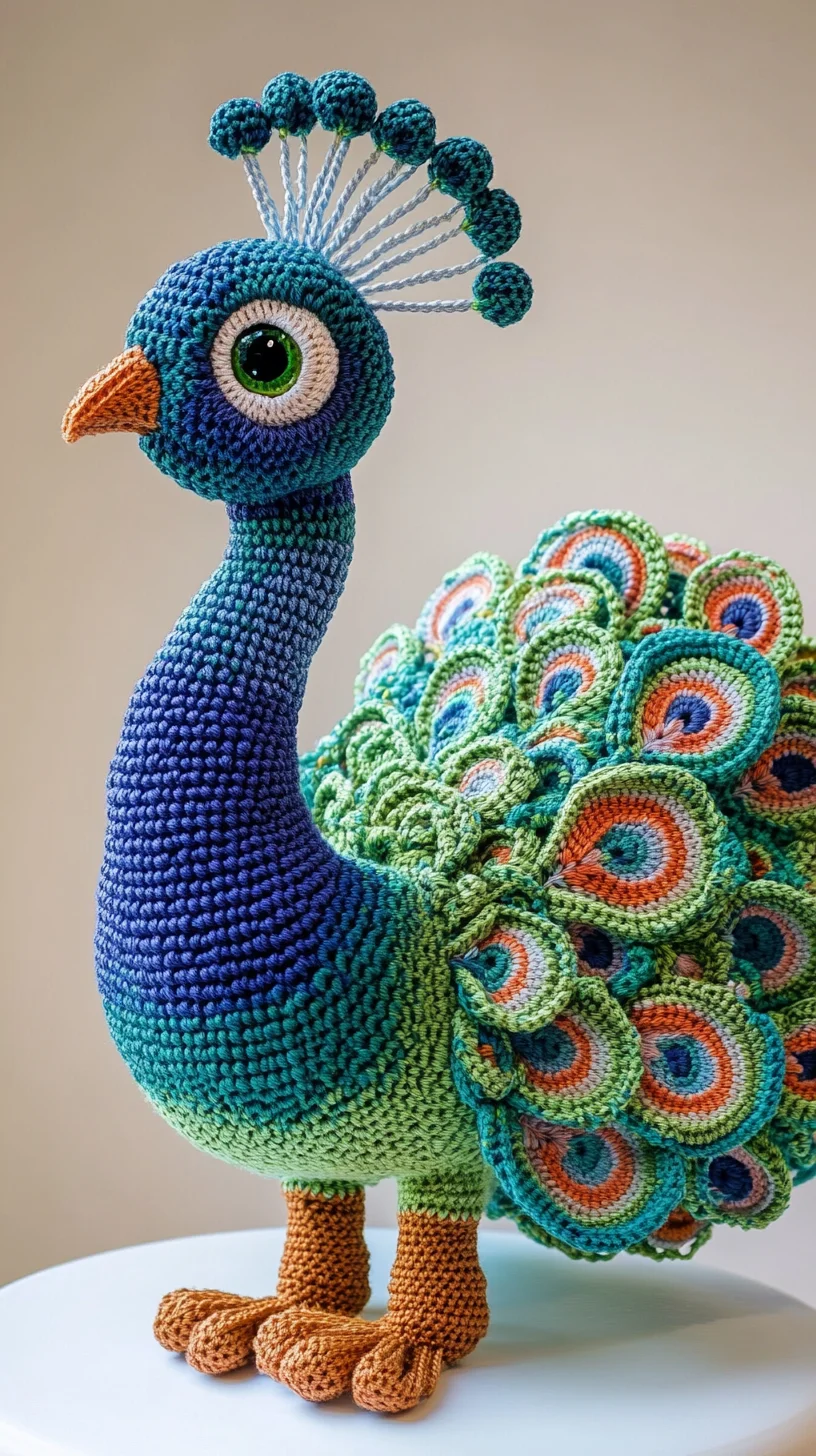Vibrant Crochet Peacock: Bring a Splash of Color to Your Home Decor!