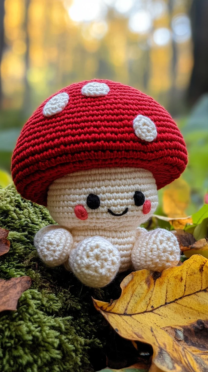 Whimsical Charm: Adorable Crochet Mushroom for Enchanted Home Decor