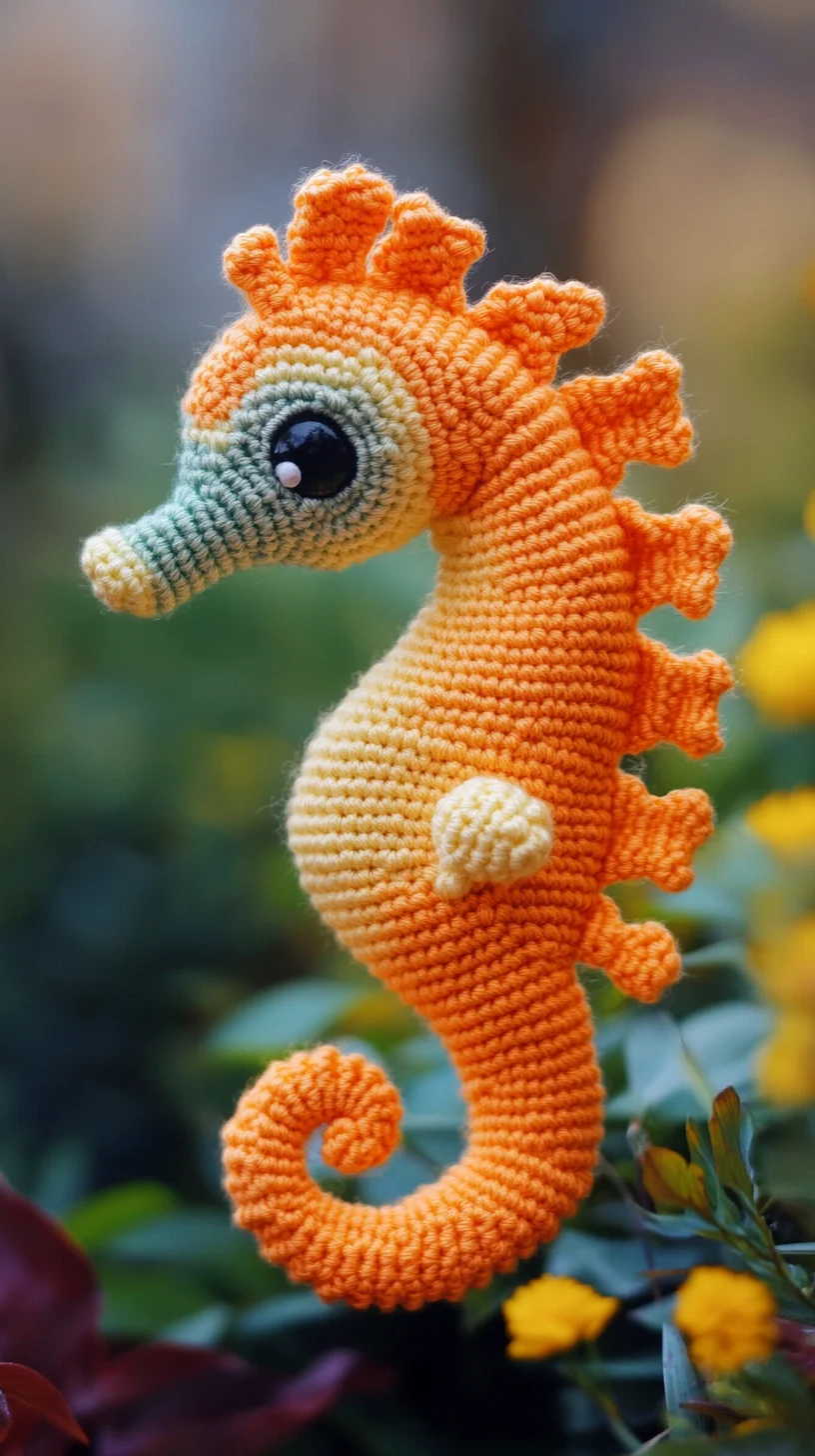 Whimsical Crochet Seahorse: A Vibrant Splash of Color for Your Decor