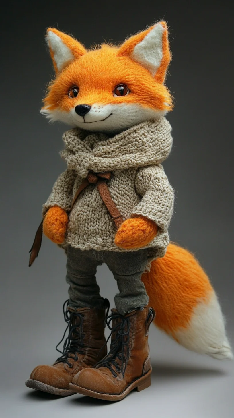Whimsical Fox-Inspired Doll: Cozy Knits and Adventurous Style