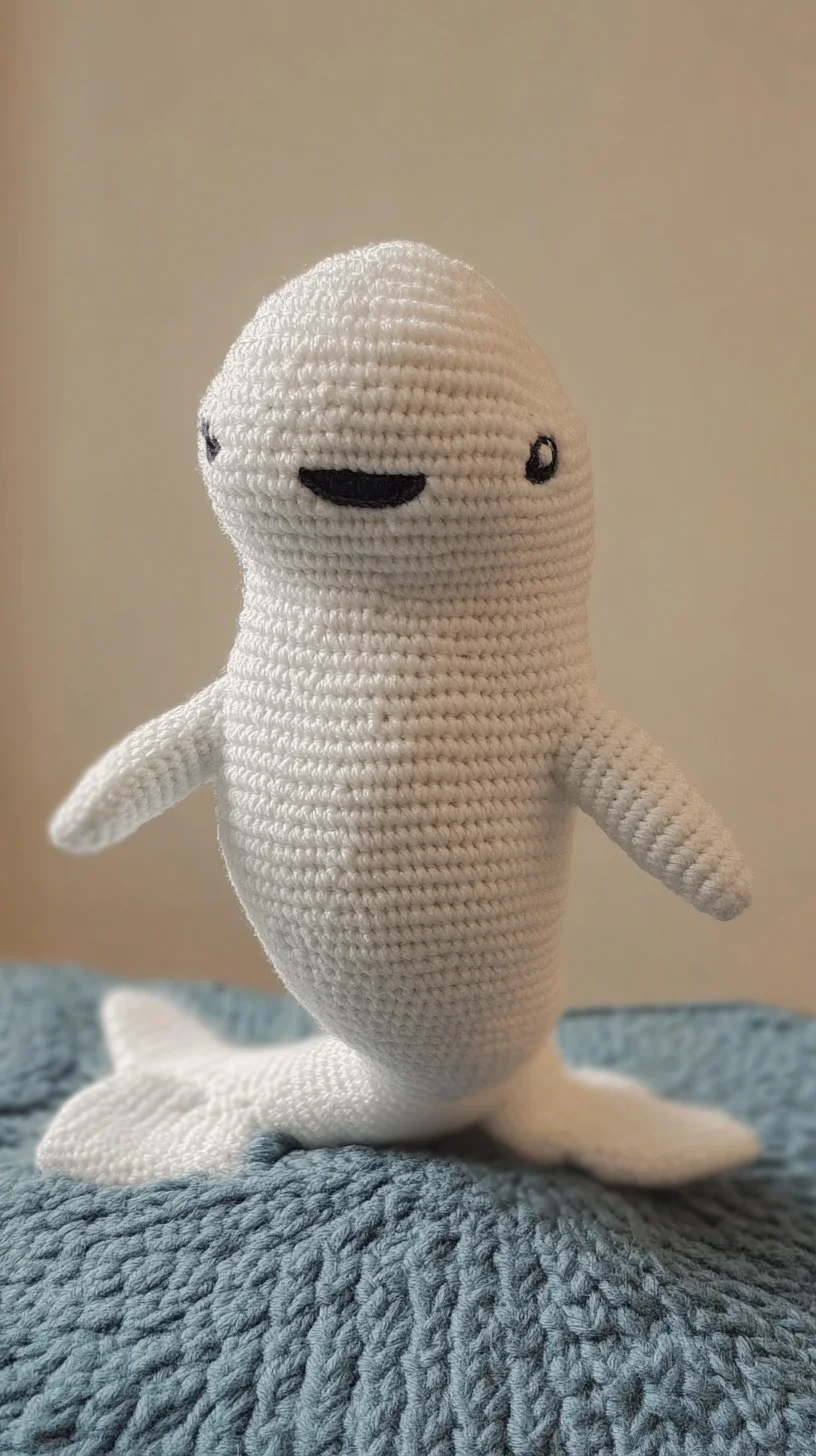 Whimsical Knitted Beluga Whale: Perfect for Cozy Home Décor!